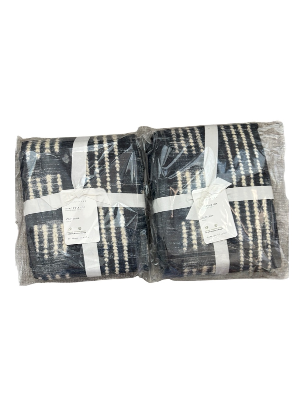 Pottery Barn Indigo Shibori Linen Cotton Curtain Panel 50x84 NWT